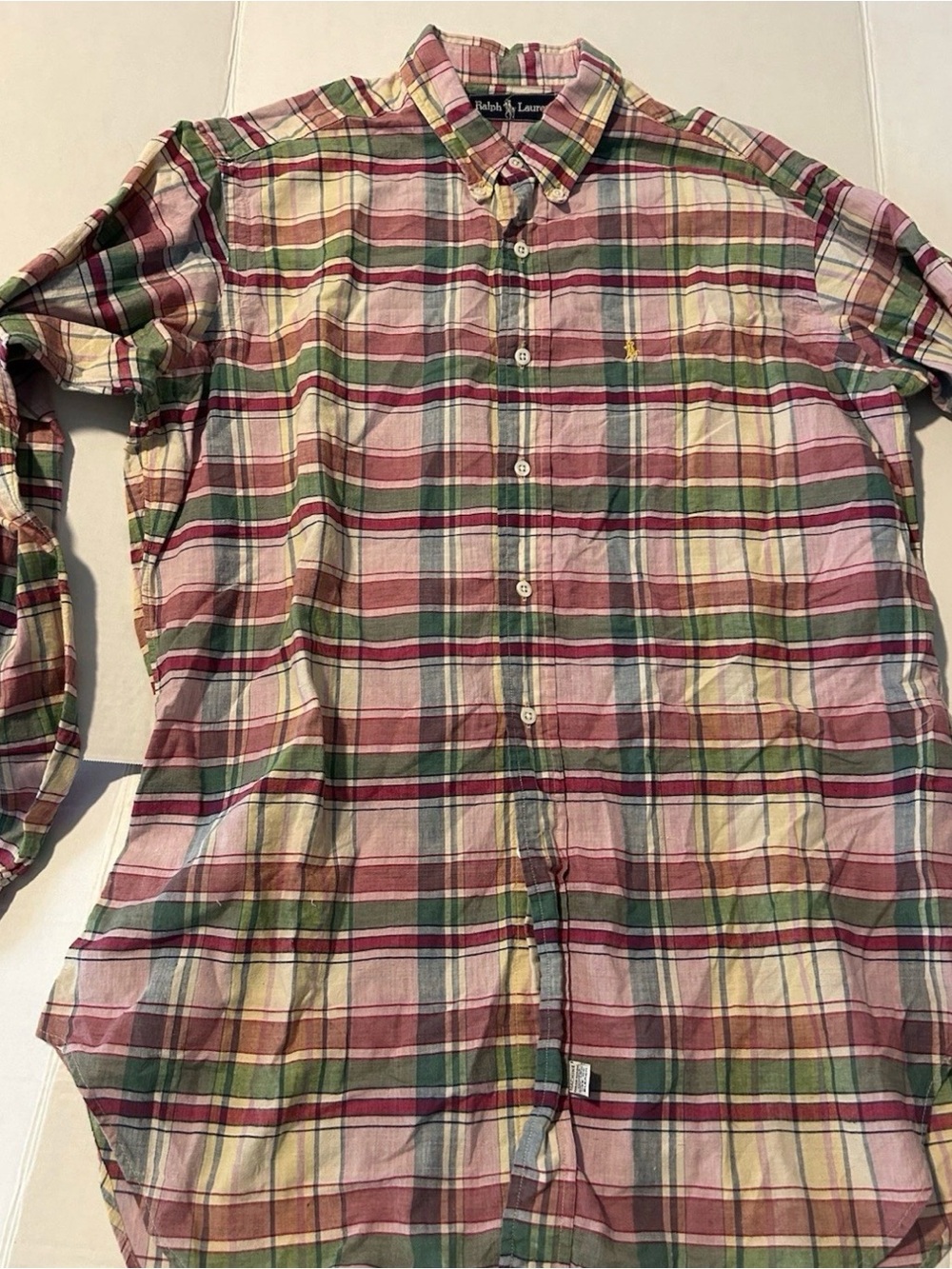 Polo Ralph Lauren Shirt Mens Large L Multicolor Plaid Classic Button Down Preppy - Picture 2 of 12